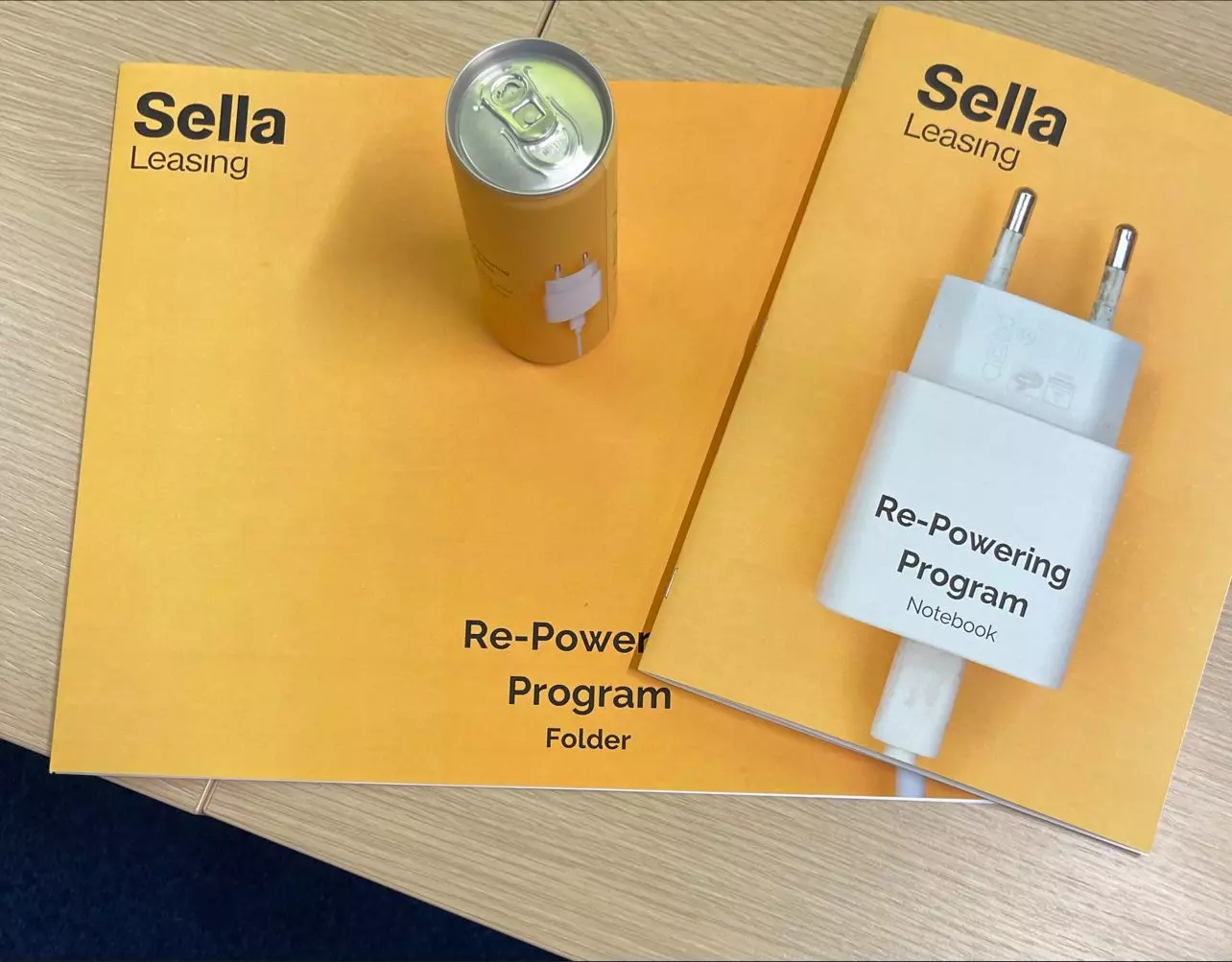 Custom branded Energy drink can and folder